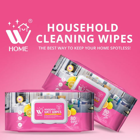 Household Wet Wipes Lemon, 80 Pcs | WBM HOME